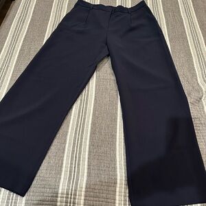 Chic Navy Wide Leg Women's Trousers